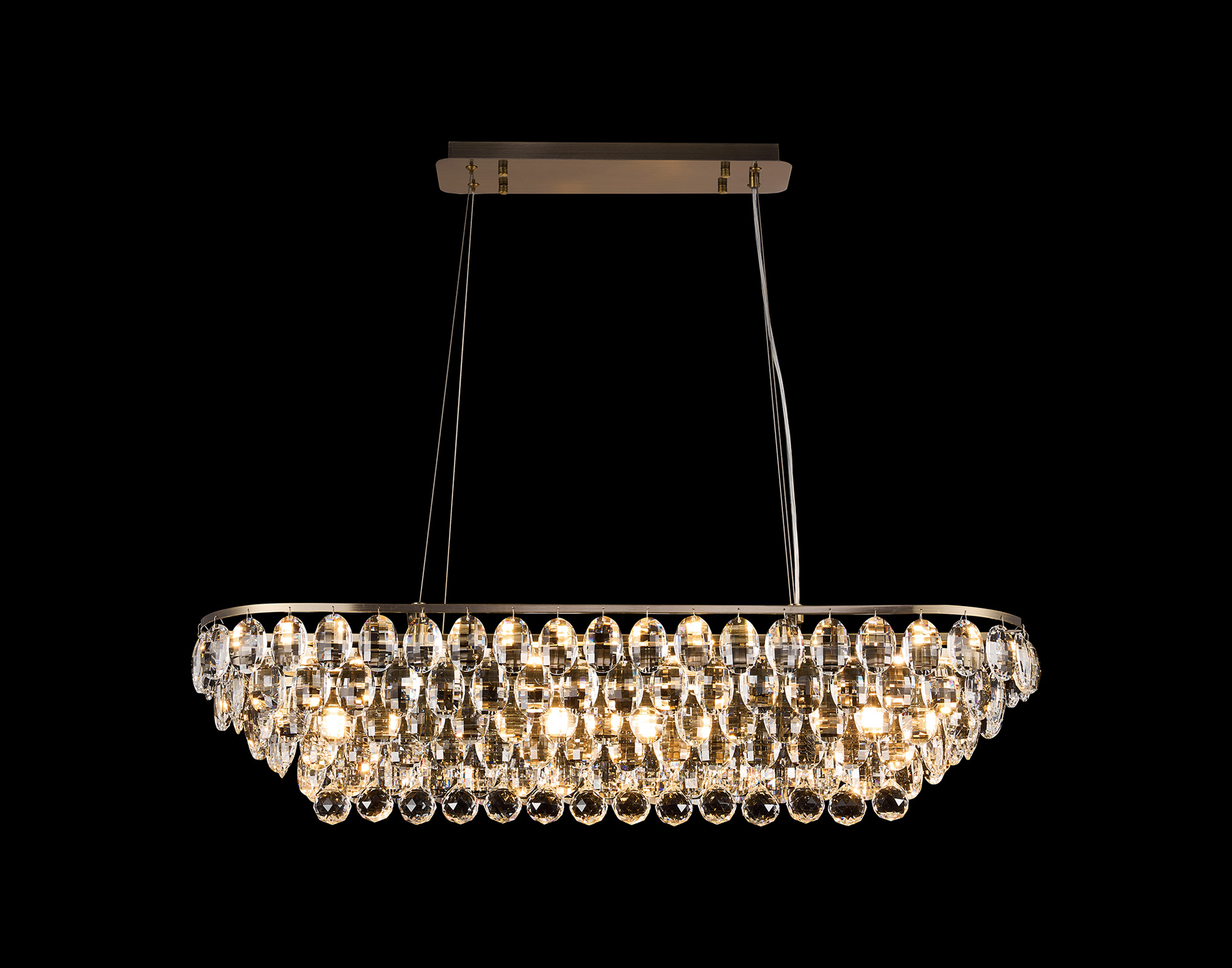 IL32821AB  Coniston Linear Pendant 8 Light (15.7kg) Antique Brass